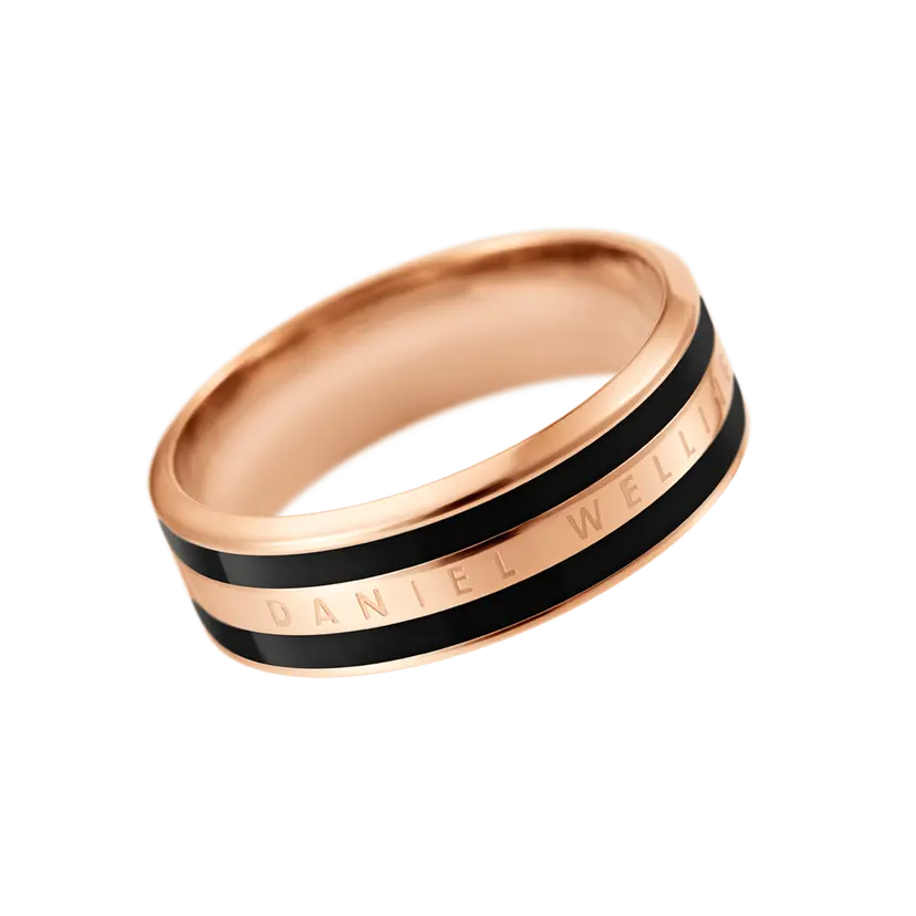 Daniel Wellington Rose Gold Ring Emalie Black | DW