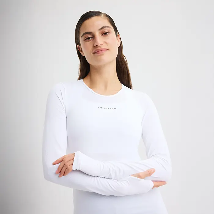 Rohnisch Jacquard Langermet Hvit