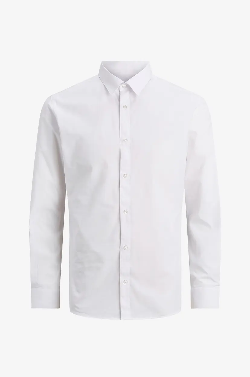 Jack & Jones Plus Skjorte jjJoe LS Plain Pls - Hvit