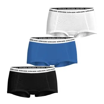 Björn Borg Björn Borg Truser 3P Logo Boxers Shorts Svart/Blå bomull Dame