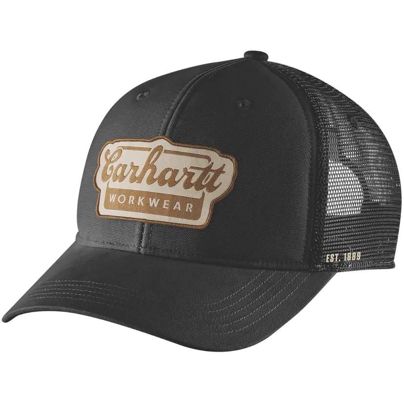Carhartt Workwear Carhartt Workwear Carhartt M's Twill Mesh-Back Script Patch Cap Black
