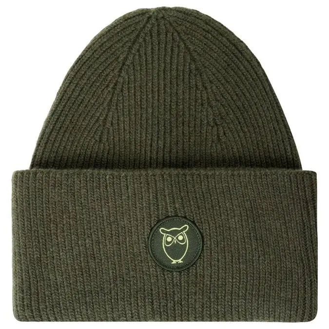 KnowledgeCotton Apparel KnowledgeCotton Apparel Wool badge beanie Forrest Night