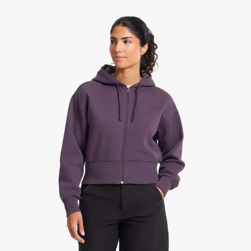 RevolutionRace RVRC Cropped Zip Hoodie Dame Nightshade