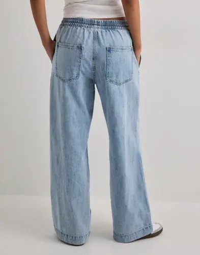 Pieces Pieces - Blå - Pcgeggo Mw Pull Up Denim Pants Bc
