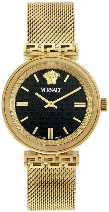 Versace Versace Dameklokke VETCA0724 Mythos Sort/Gulltonet stål Ø36 mm