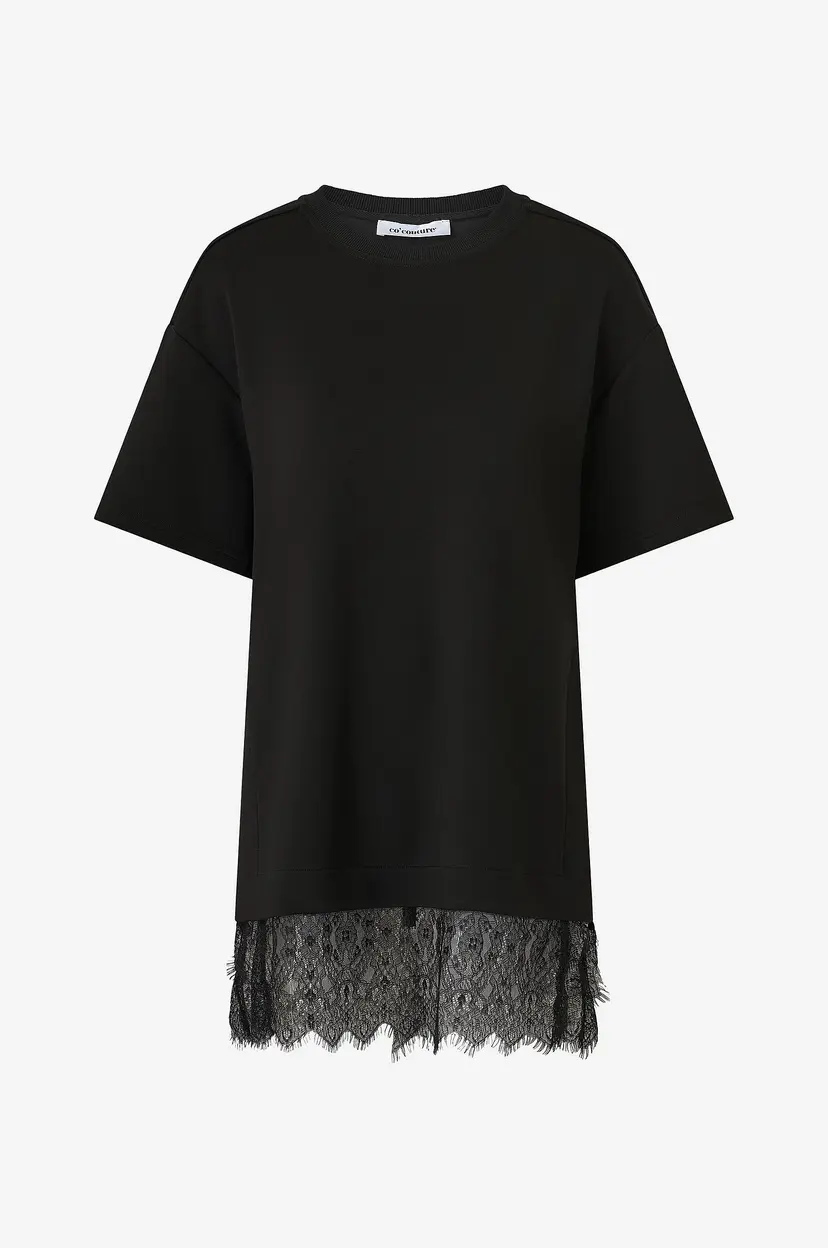 Co'couture Topp LarsonCC Mix Lace Tee - Svart