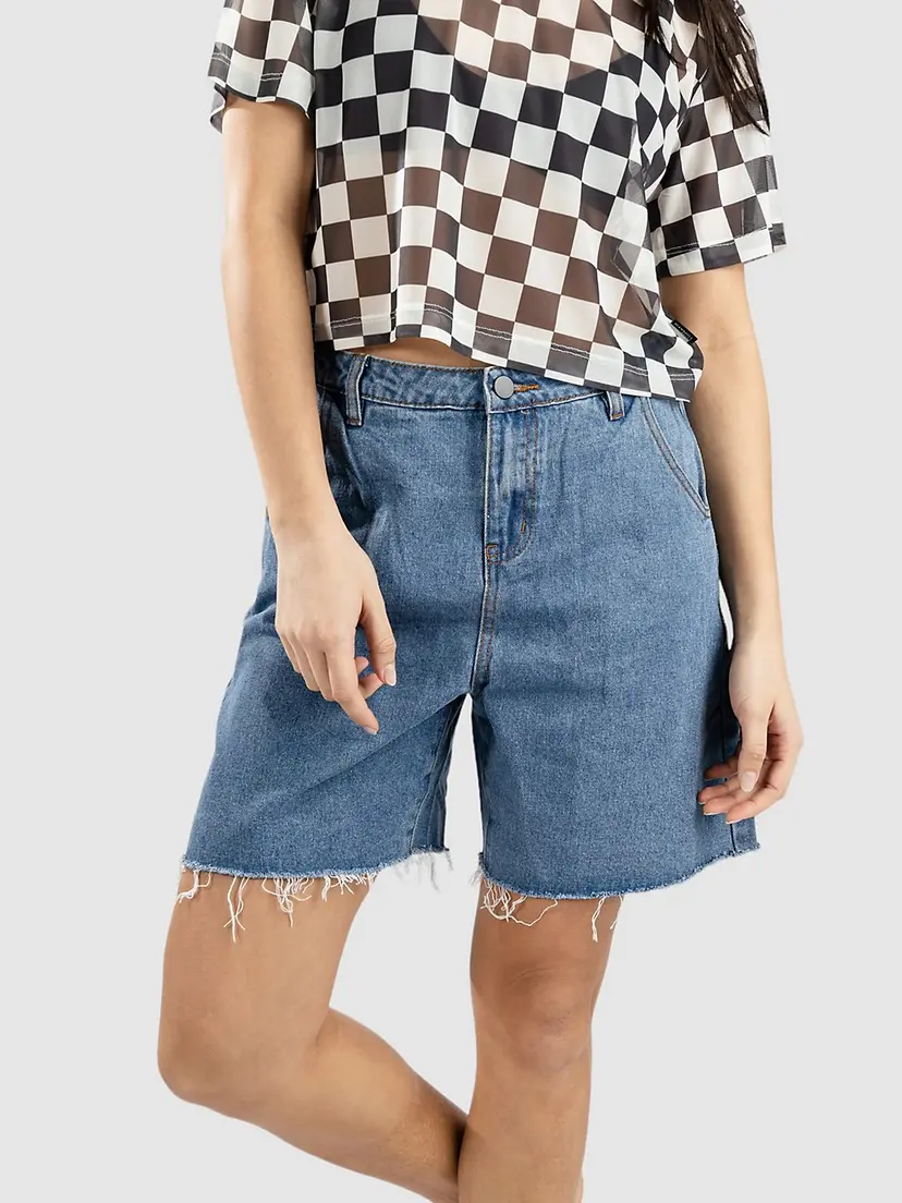 Blue Tomato Blue Tomato Pleated Denim Shorts blå