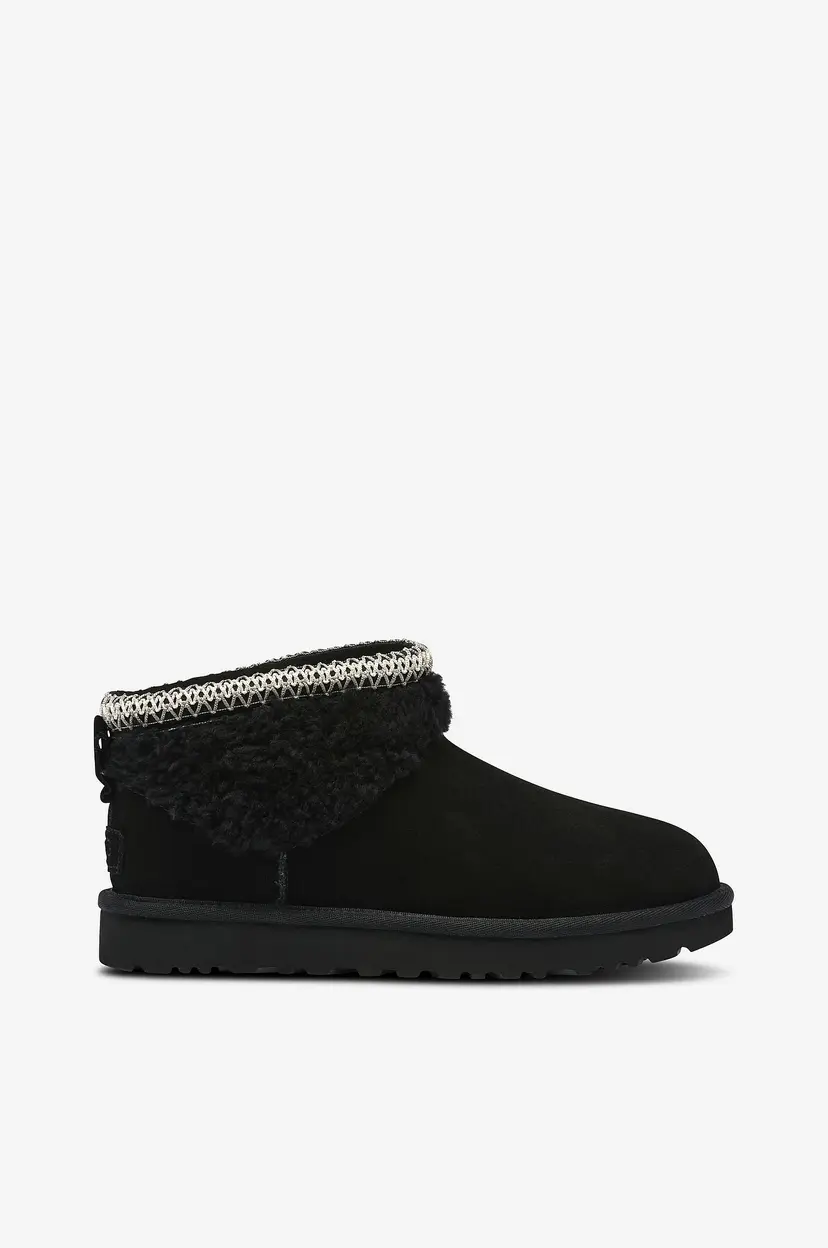 UGG Boots W Classic Ultra Mini Maxi Curly - Svart