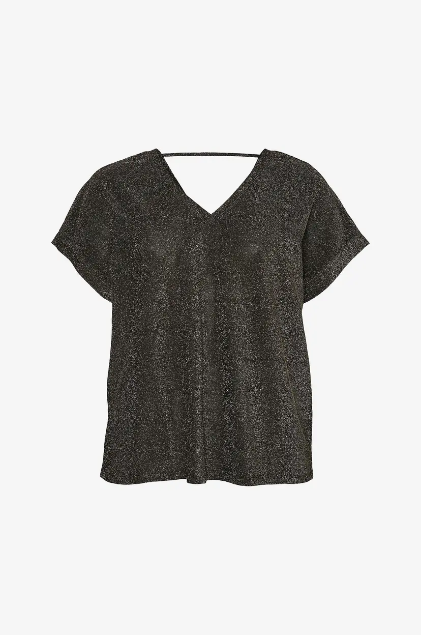 Vero Moda Curve Topp vmcRoxanne S/S V-neck Top Jrs Btq G - Svart