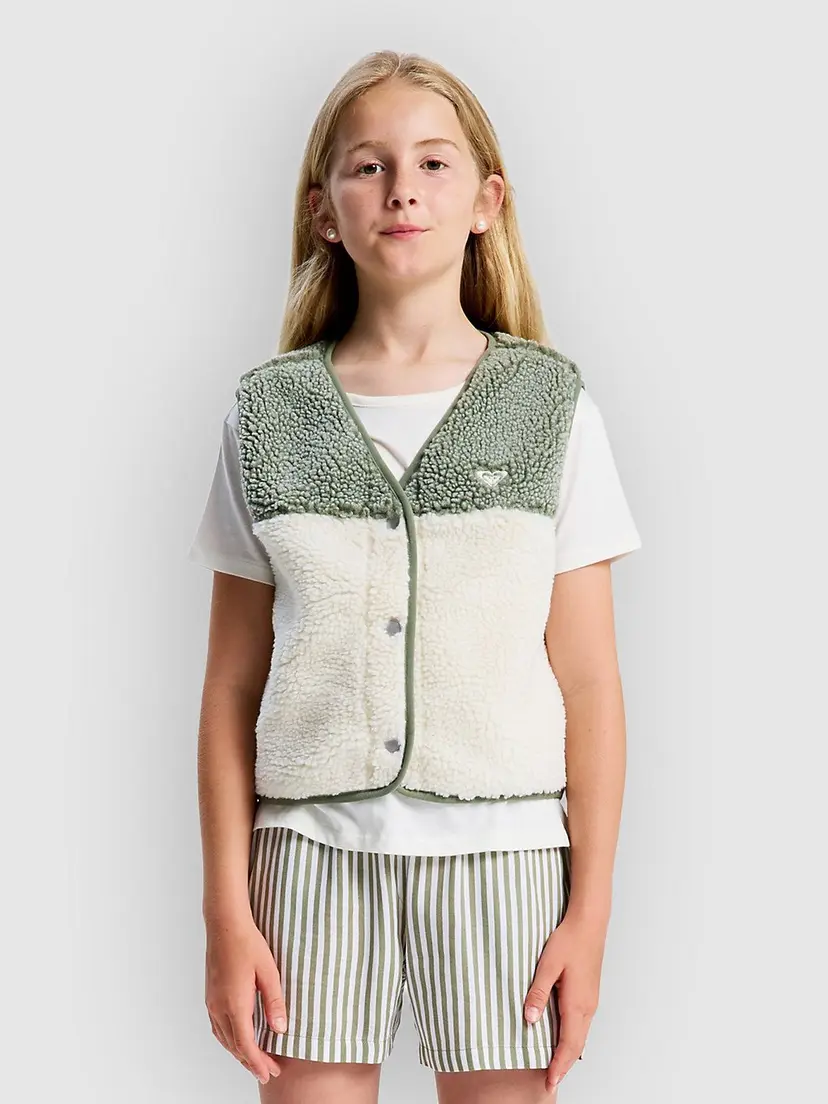 Roxy Roxy Iconic Color Block Kids Fleecejakke grønn