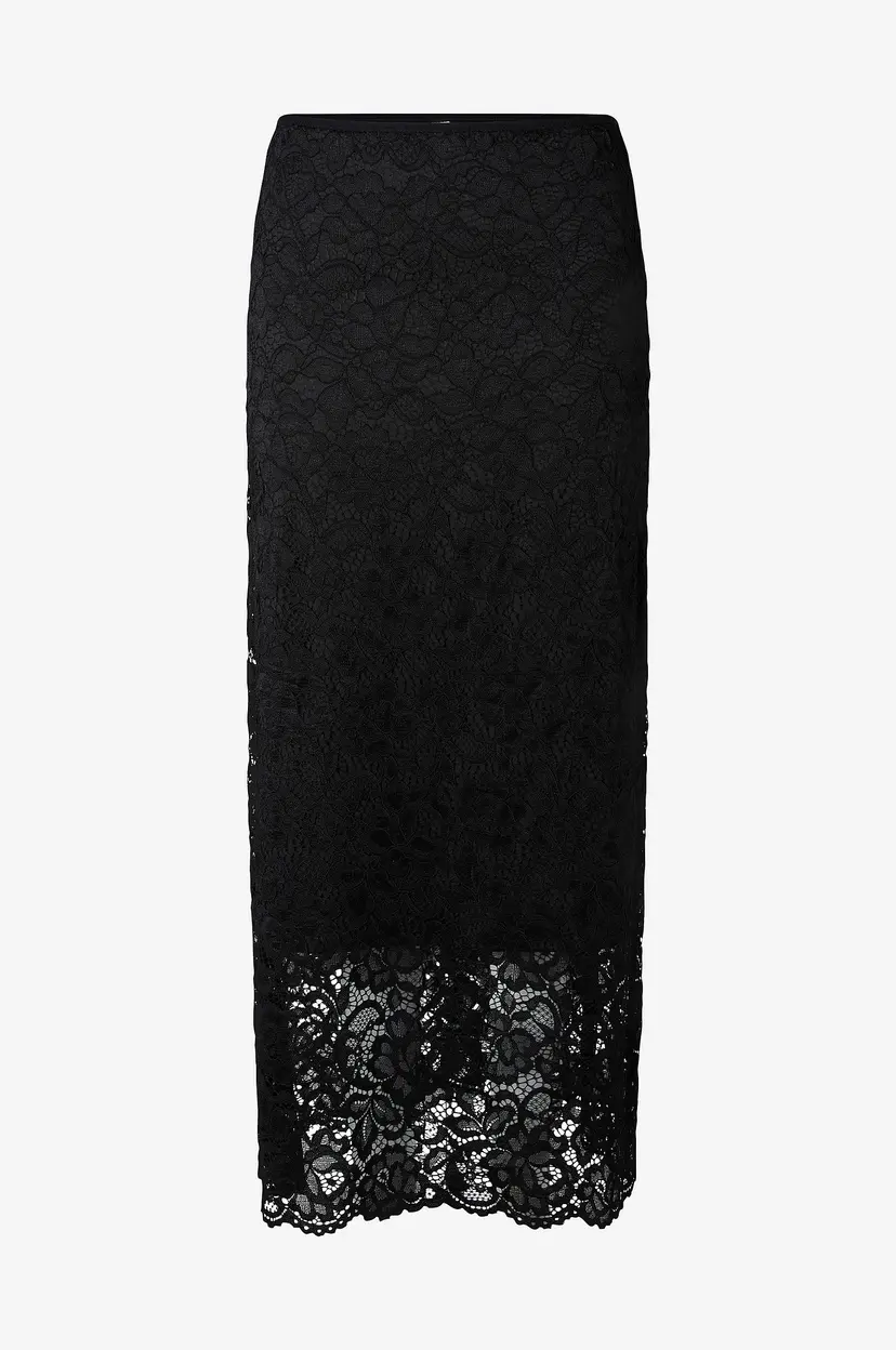 Y.A.S Maxi skjørt yasLacey HW Long Lace Skirt S. - Svart