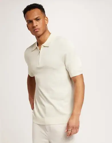 Only & Sons Only & Sons Onswyler Life Reg 14 Ss Zip Polo Kn Gensere med glidelås Beige
