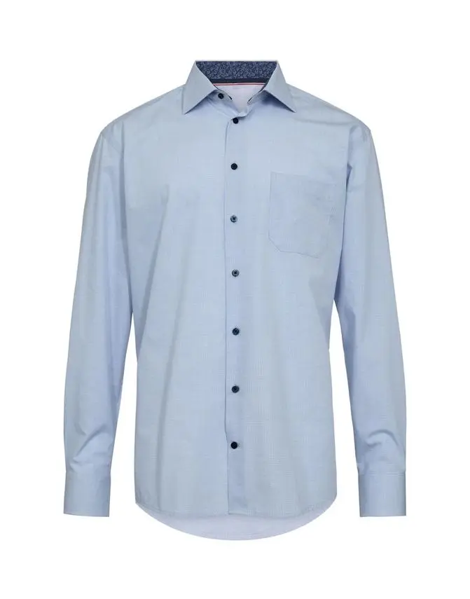 Black Blue Mens shirt l/s regular fit