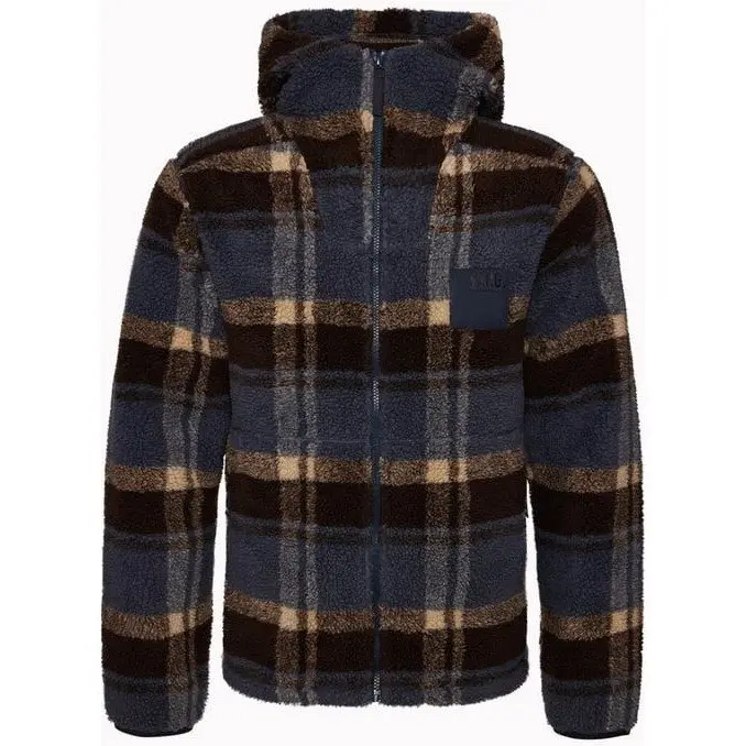 Varg Varg M Funäs Pile Hood Earthy Blue Check