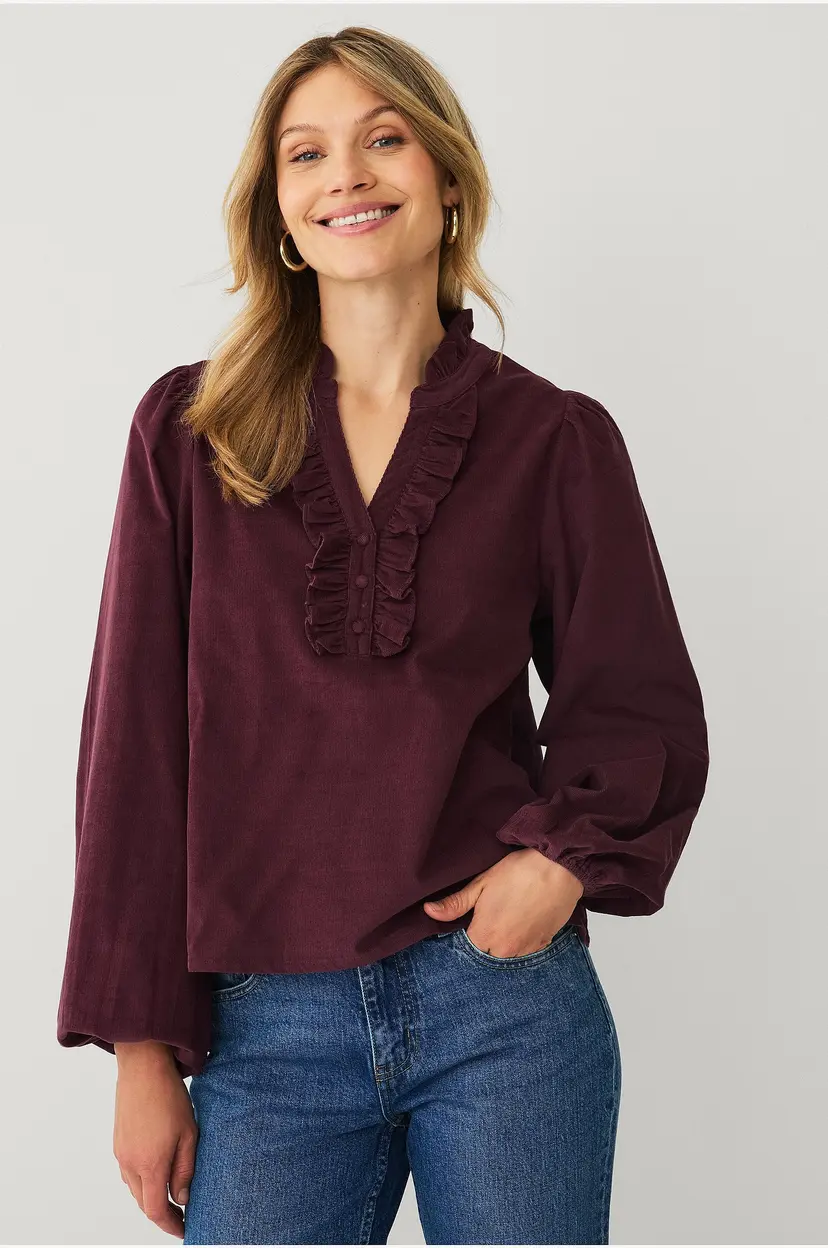 Ellos Collection Bluse i cord - Rød