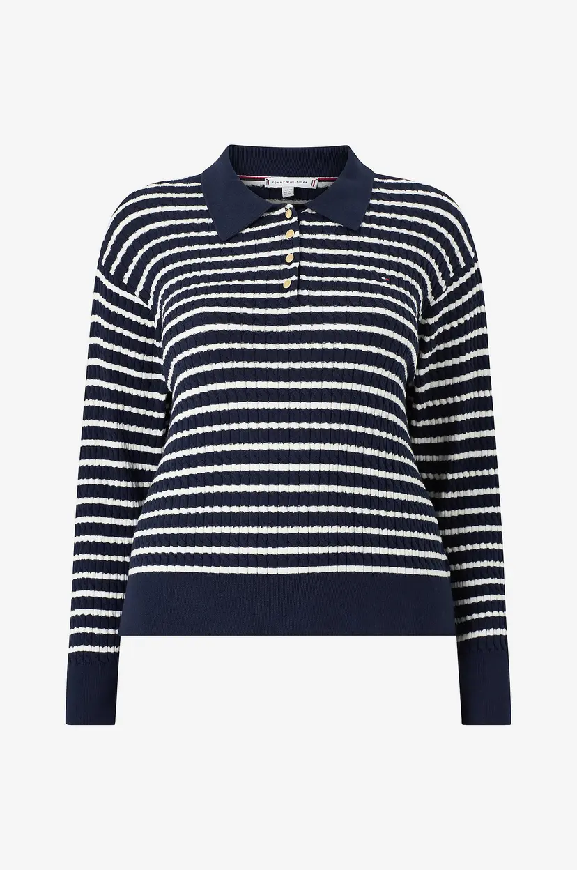 Tommy Hilfiger Curve Pullover Crv CO Cable Fine GG Rlx Polo - Flerfarget