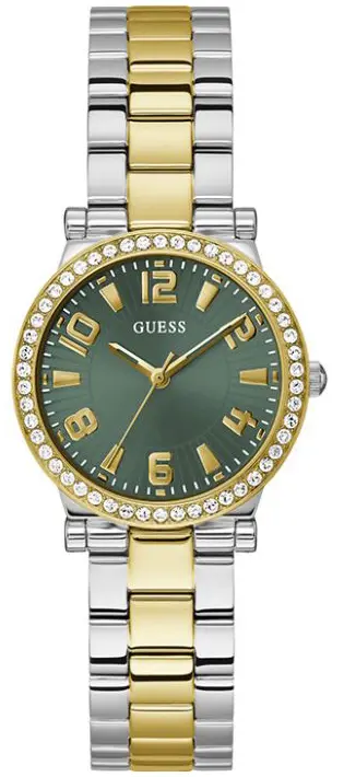 Guess Guess Dameklokke GW0686L2 Fawn Grønn/Gulltonet stål Ø32 mm