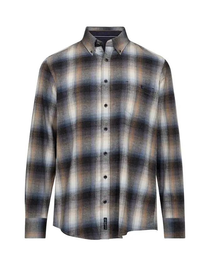 Black Blue Mens l/s shirt regular fit