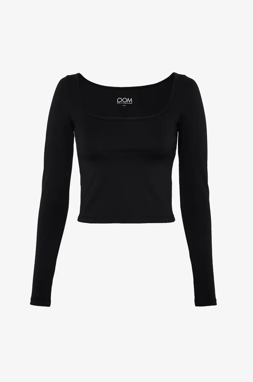 Drop of Mindfulness Treningstopp Butter Soft Long Sleeve Crop - Svart