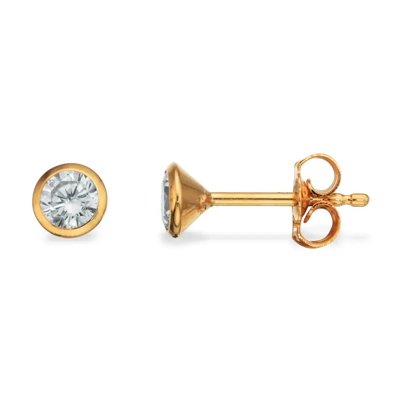 Scrouples Scrouples - 8 karat guld øreringe med zirkonia sten, 4mm - 112053s