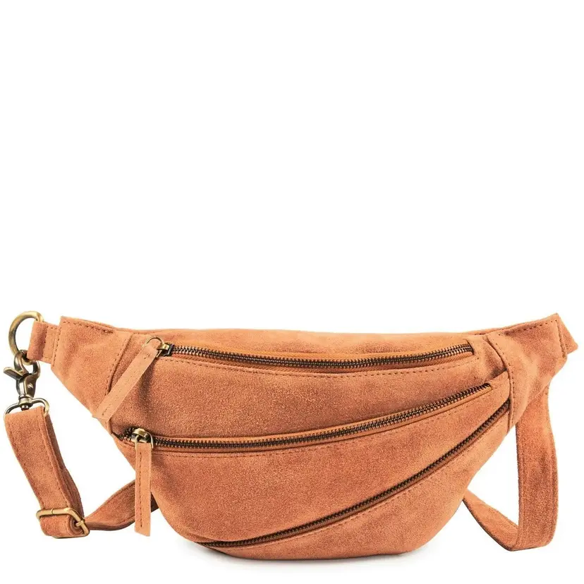 Octopus Denmark Style Ghita i cognac. Cool bumbag / bæltetaske i lækkert blødt ruskind