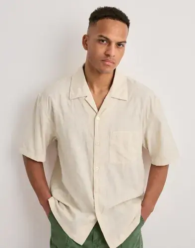 GANT Gant Rel Texture Check Shirt Kortermede skjorter Beige