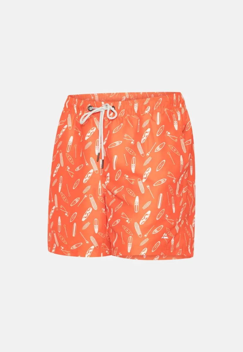 DANISH ENDURANCE BADESHORTS fra DANISH ENDURANCE - Klassiske badeshorts til mænd i Orange, Størrelse L, hurtigtørrende og med justerbare snøre i livet.