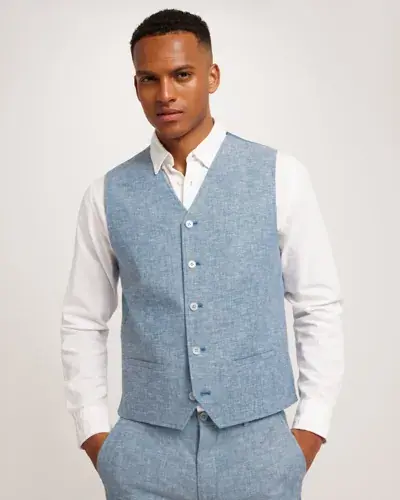 Jack & Jones Jack & Jones Jprriviera Linen Waistcoat Dressvest Blå