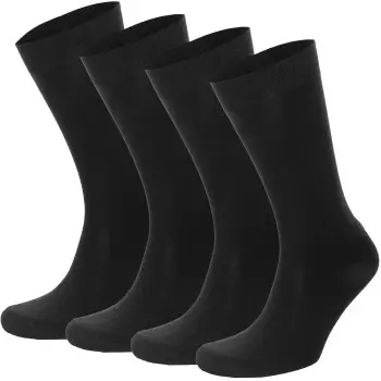 Topeco Topeco Strømper 4P Men Socks Plain Svart Str 41/45 Herre