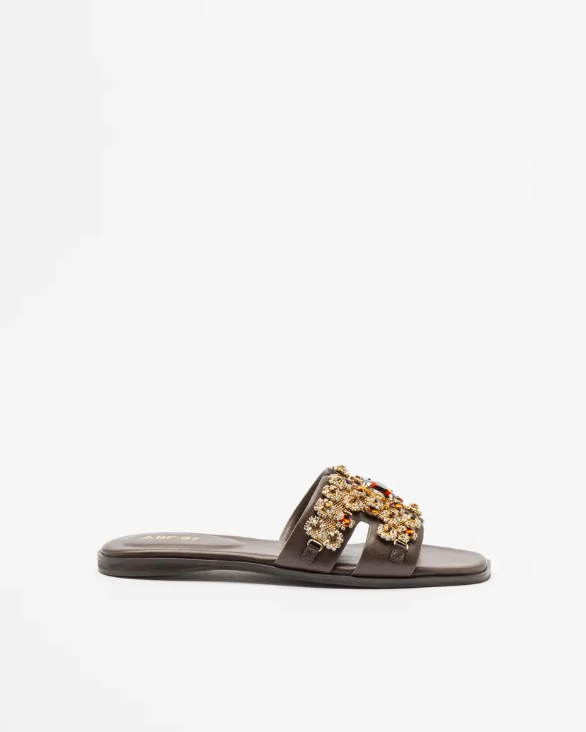 Abf-97 Abf-97 KS.26.111 Brown Slide sandals