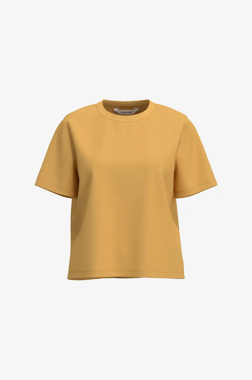 Selected Women T-skjorte slfEssential SS Boxy - Gul