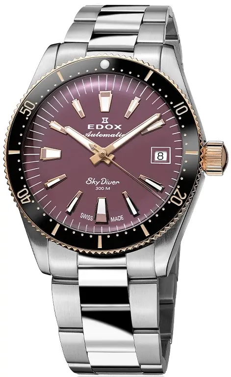 Edox Edox 80131-357RNRM-VIO Skydiver Lilla/Stål Ø38 mm