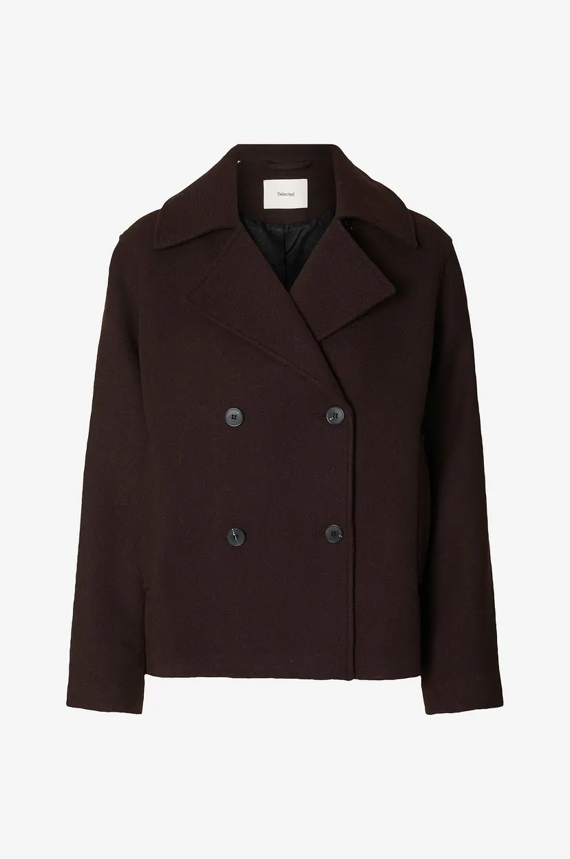 Selected Women Ullkåpe Slwzia-alma Wool Blend - Brun