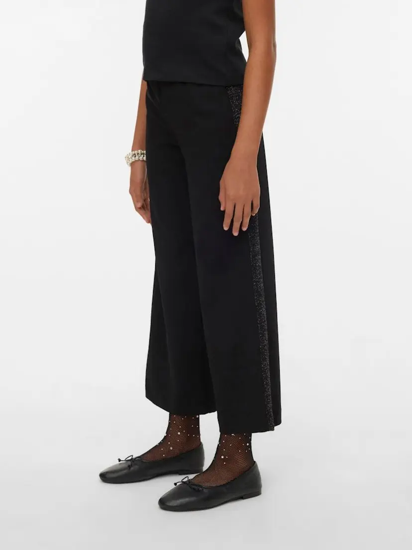 Vero Moda Girl Vero Moda Girl Berlin bukse Wide Mid Waist glitter  svart (164 /14 år)