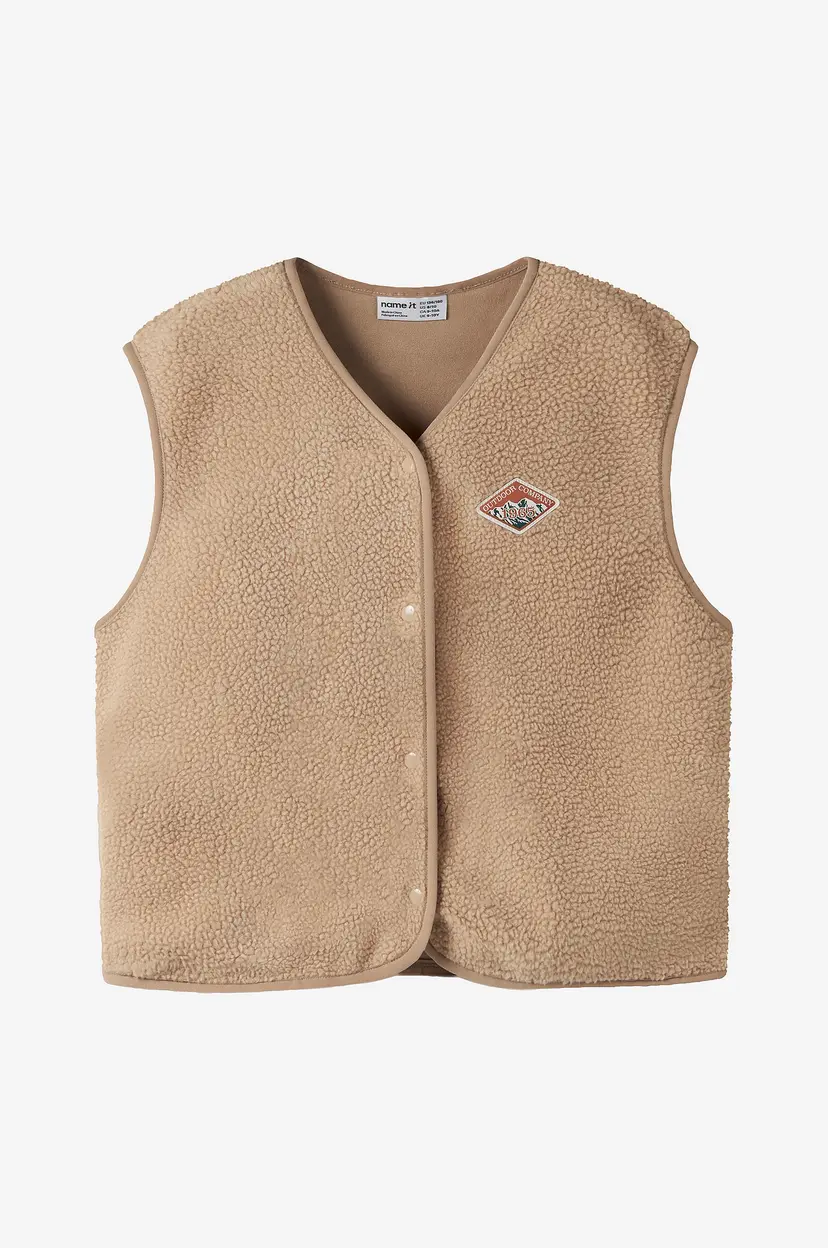 NAME IT Pilevest Nkmowe SL Nreg Teddy Vest - Beige