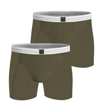 Björn Borg Björn Borg 2P Cotton Stretch Rib Boxer Grønn bomull Large Herre