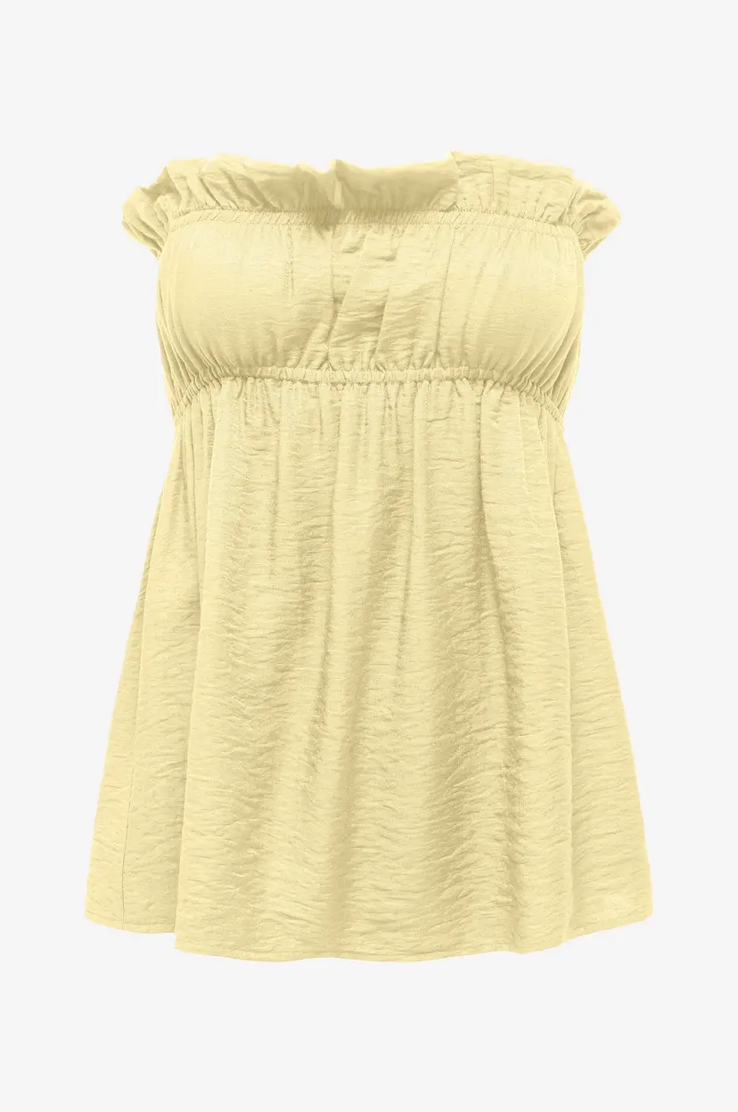 ONLY Tubetopp onlLino Ruffle Bandeau Top Wvn OX - Gul