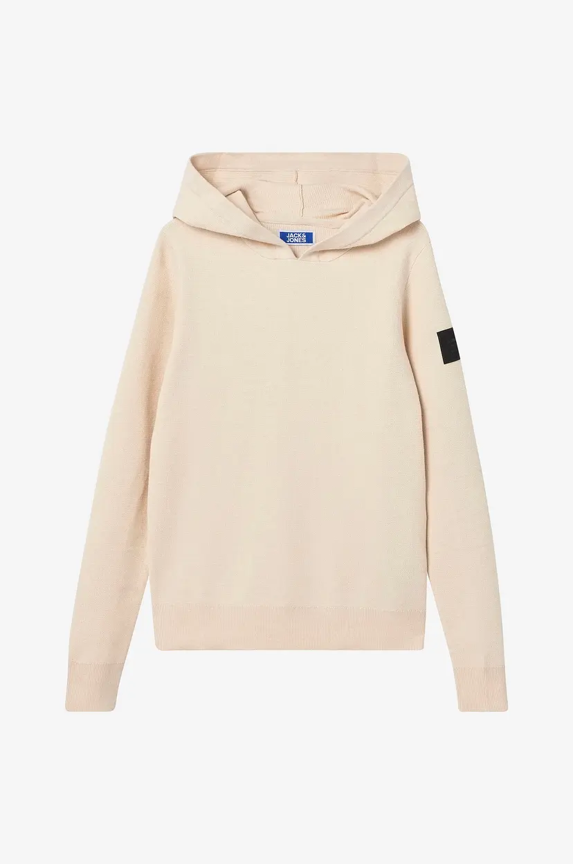 Jack & Jones Junior Hettegenser jcoAero Knit Hood Jnr - Beige