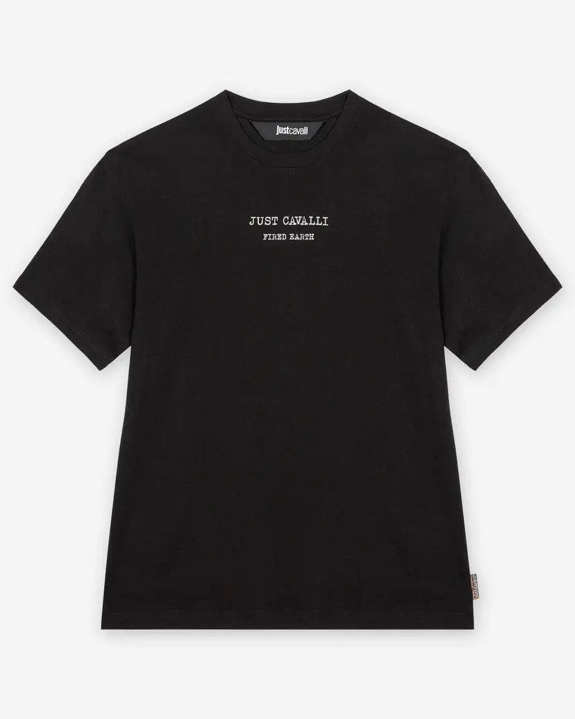 Just Cavalli Just Cavalli R Logo Flock Black T-shirt