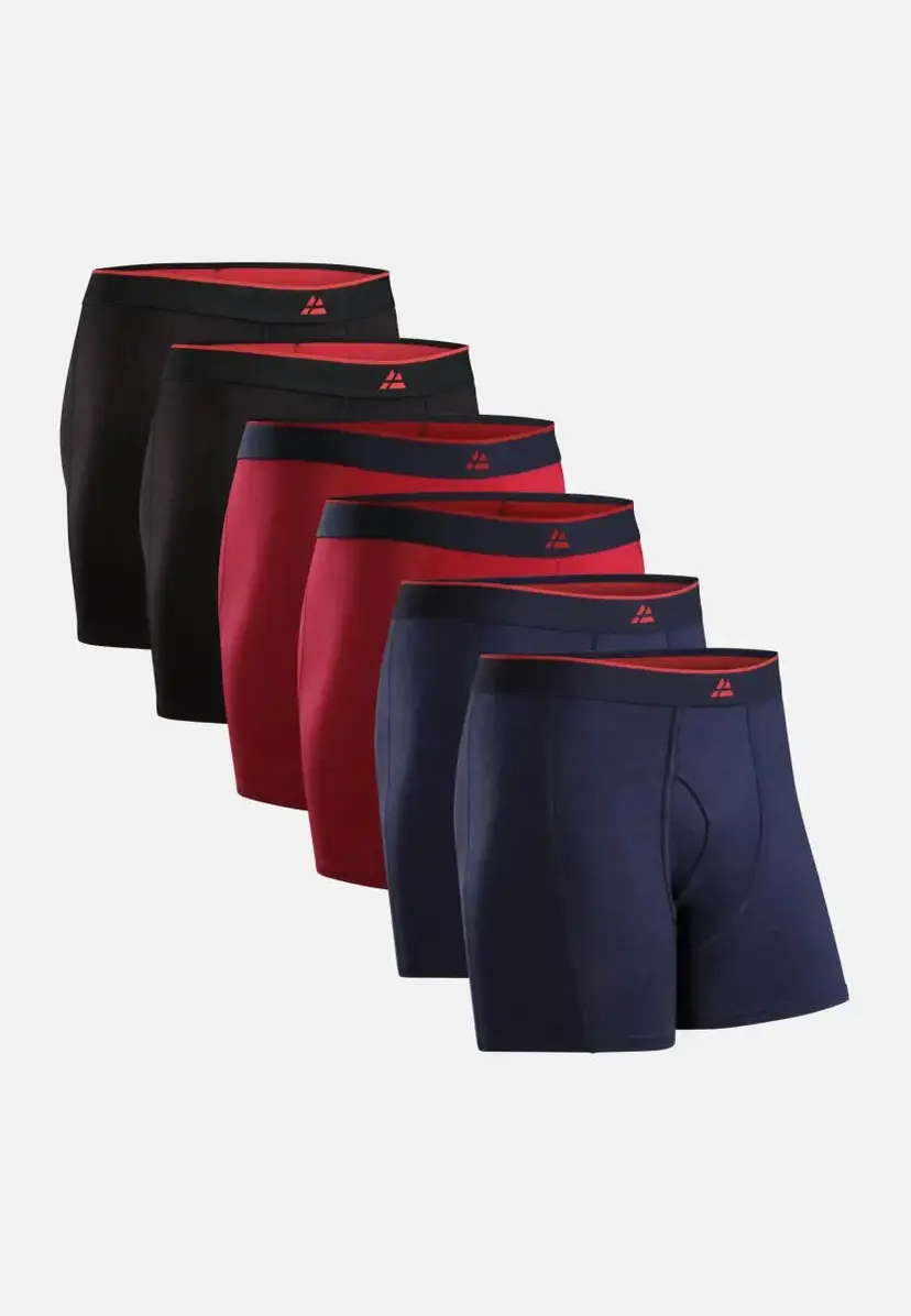 DANISH ENDURANCE Bamboo Boxershorts fra Danish Endurance, Sort/Rød | Rød | Marine blå, M