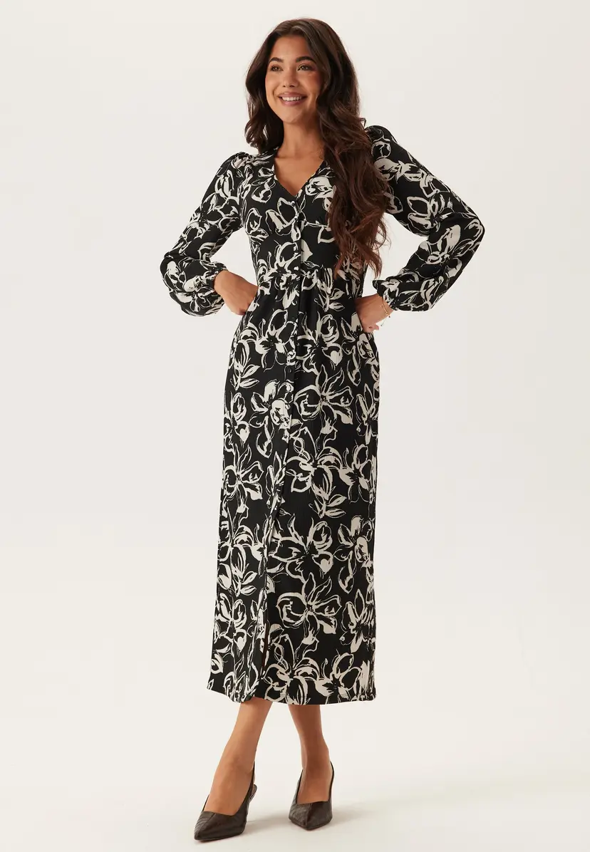 Bubbleroom Structure Button Midi Dress