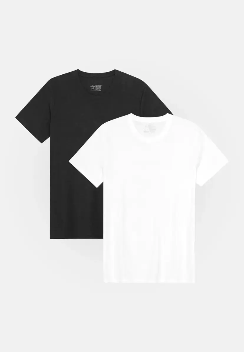 DANISH ENDURANCE DANISH ENDURANCE T-SHIRT, Sort | Hvid, Modal og 50% økologisk bomuld, M