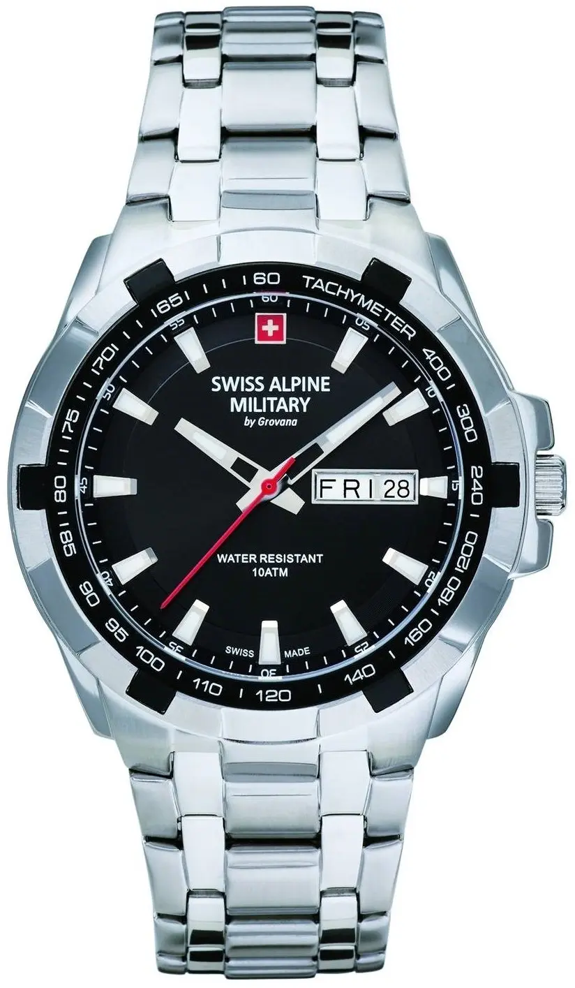 Swiss Alpine Military Swiss Alpine Military Herreklokke 7043.1137 Day-Date Sort/Stål Ø42