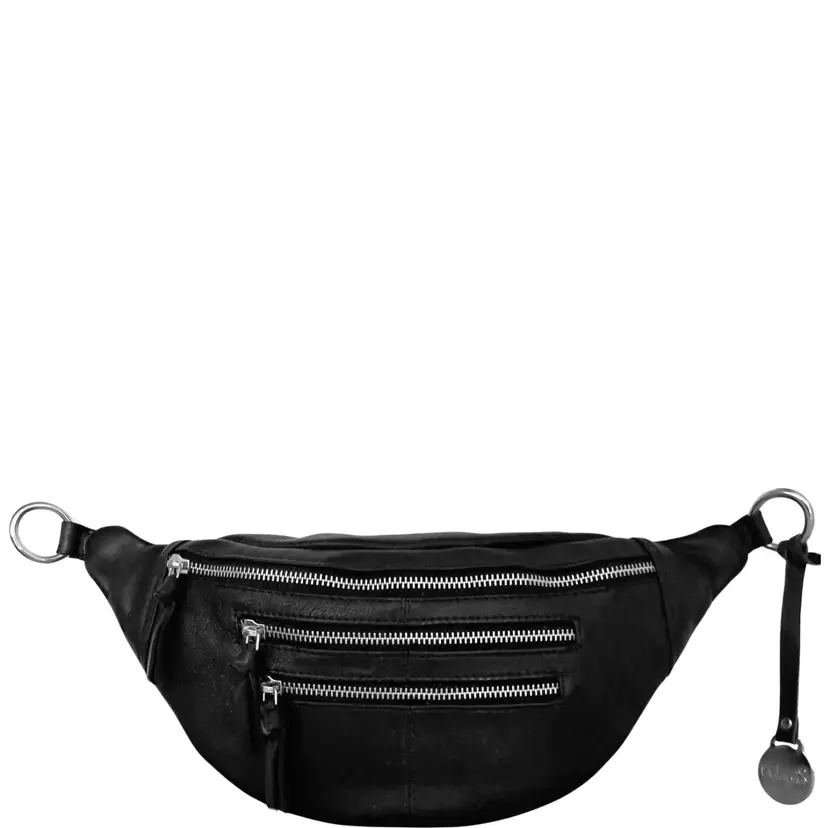 Octopus Denmark Style Cinta i ny opgraderet variant. Sort m. lynlåse i sølv og aftagelige remme. Fed bestseller bumbag i smukt læder