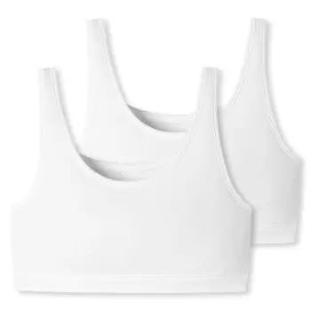 Schiesser Schiesser BH 2P 95-5 Organic Cotton Bustier Top Hvit bomull 46 Dame