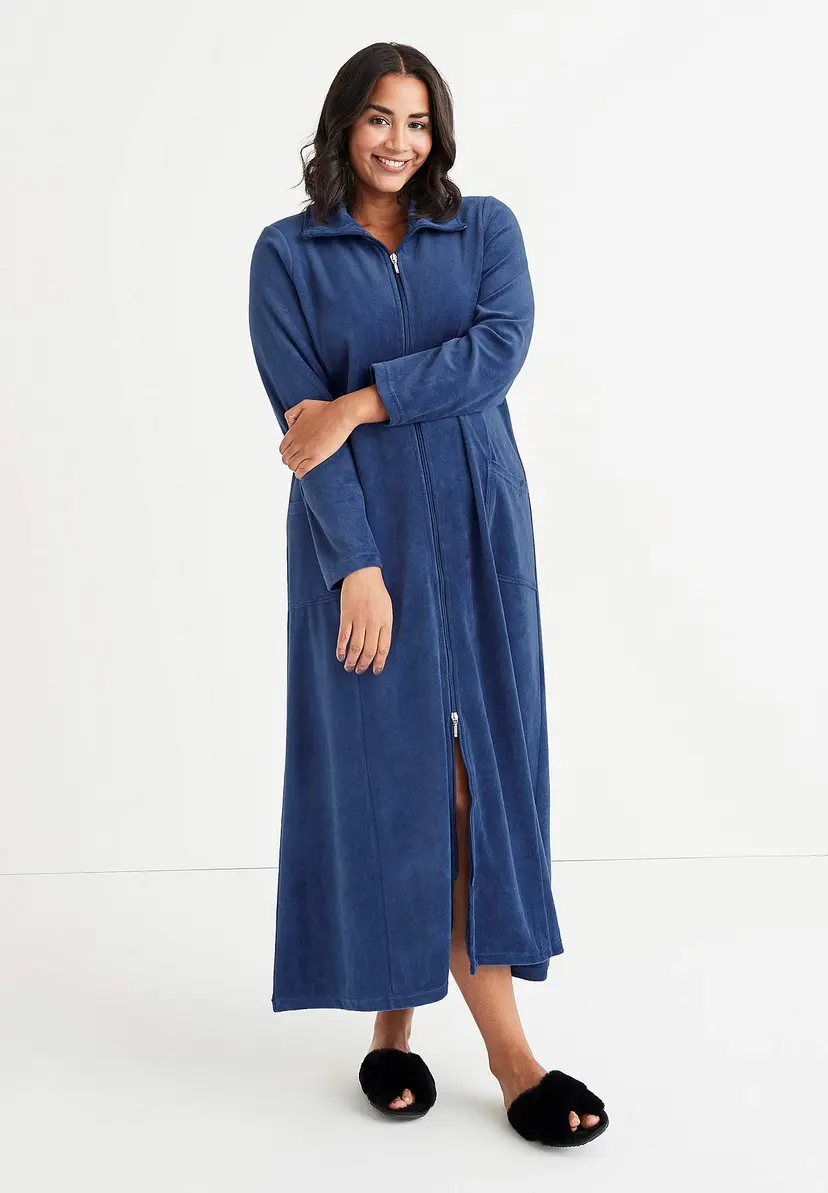 Cellbes of Sweden Lang morgenkåpe i velour Wilma