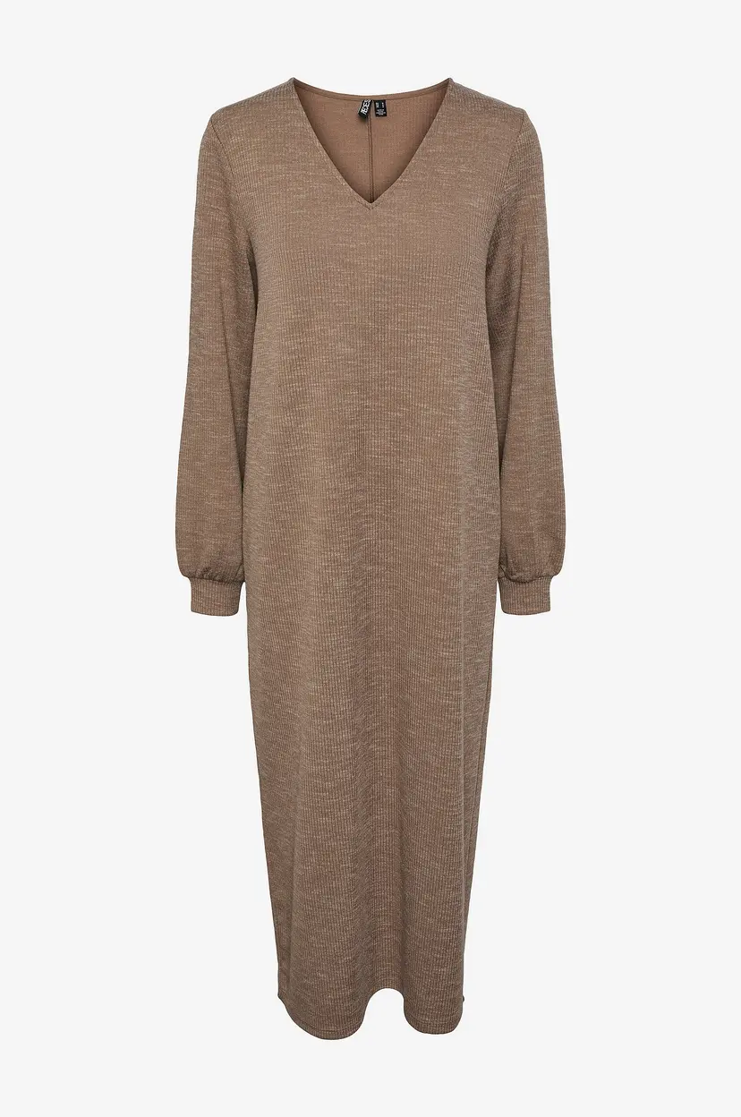 Pieces Kjole pcmaryanne LS Midi Dress - Brun