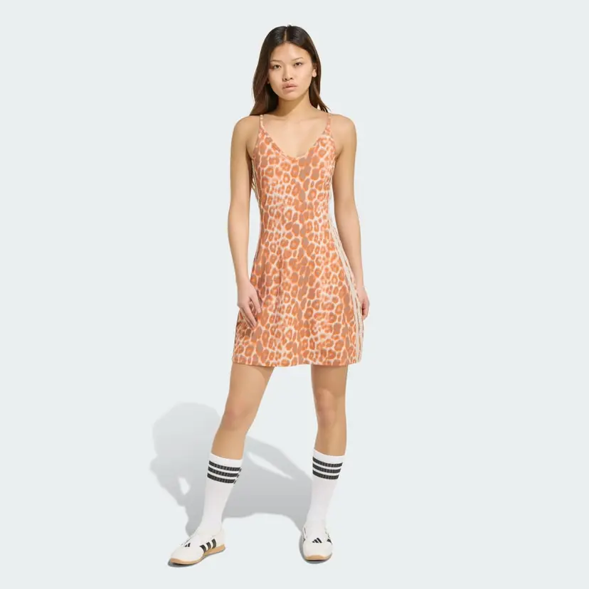 Adidas Seasonal Essentials Leopard Print Mini-Kjole med 3-Stripes