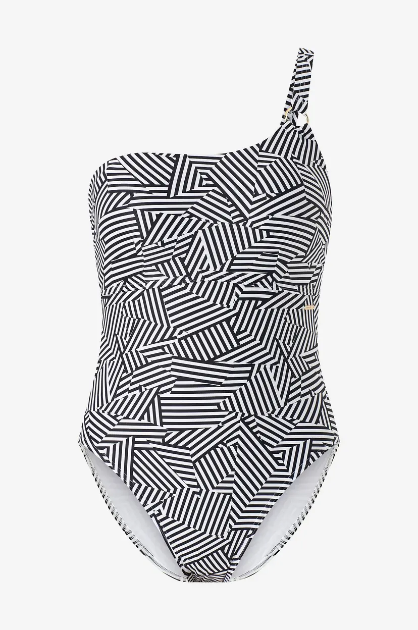 Speedo Badedrakt Shaping Printed Asymmetric 1 Piece - Svart