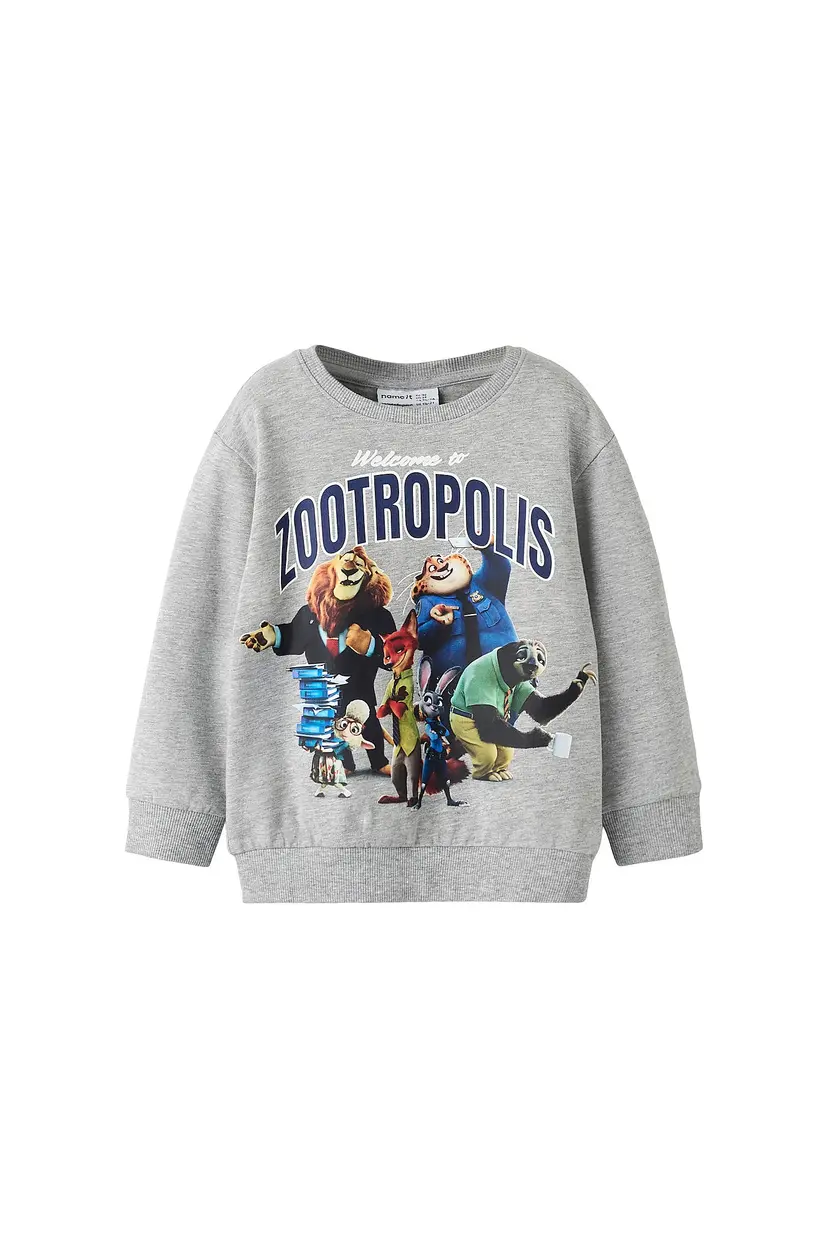 NAME IT Collegegenser nmmNoel Zootropolis Nreg - Grå